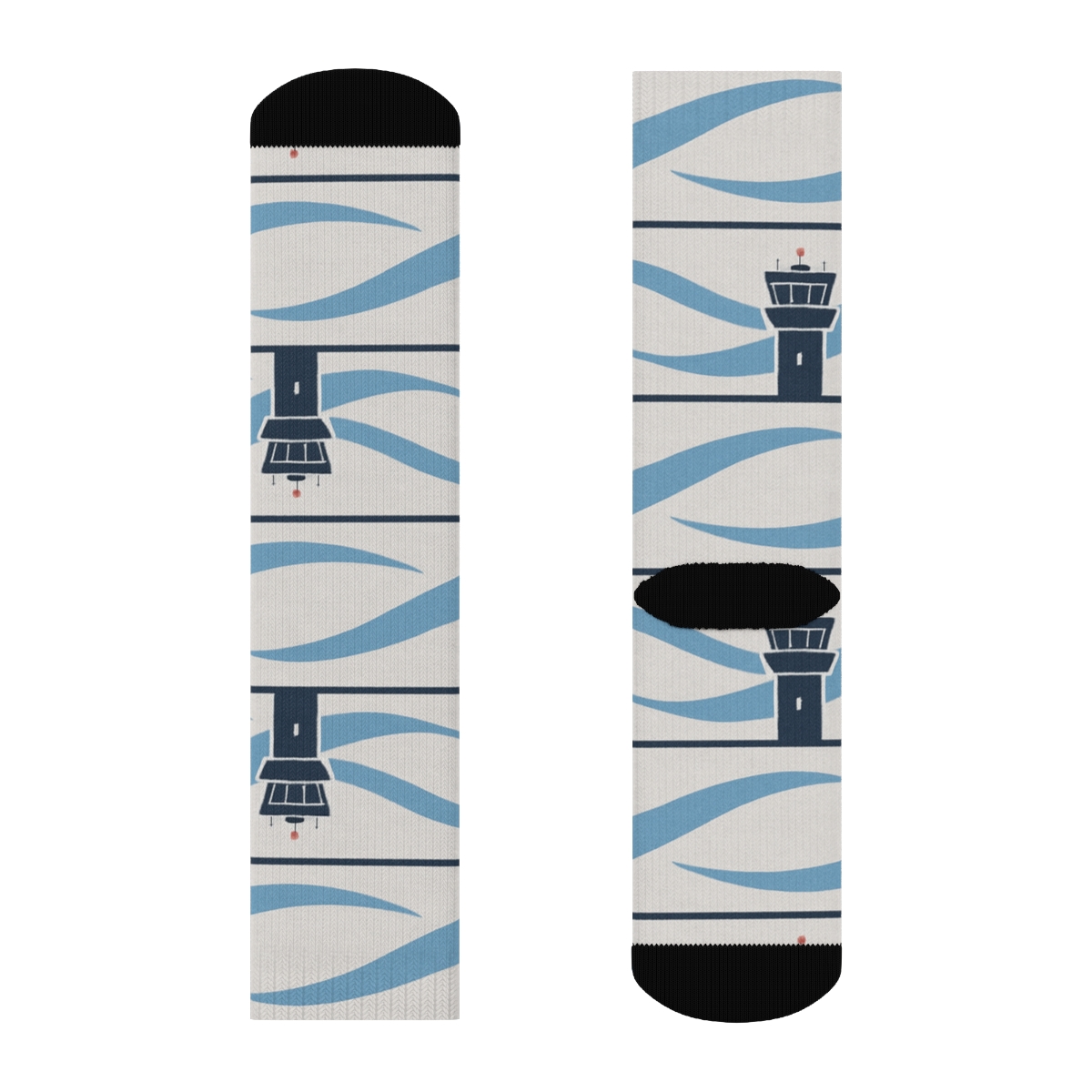 Air Traffic Tower And Jet Stream Bands custom crew socks