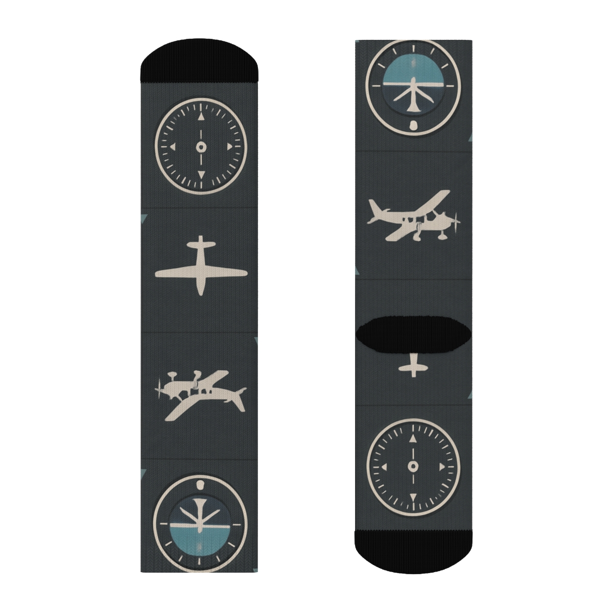 Airplane Collage Instrument Dial Grid stylish athletic crew socks