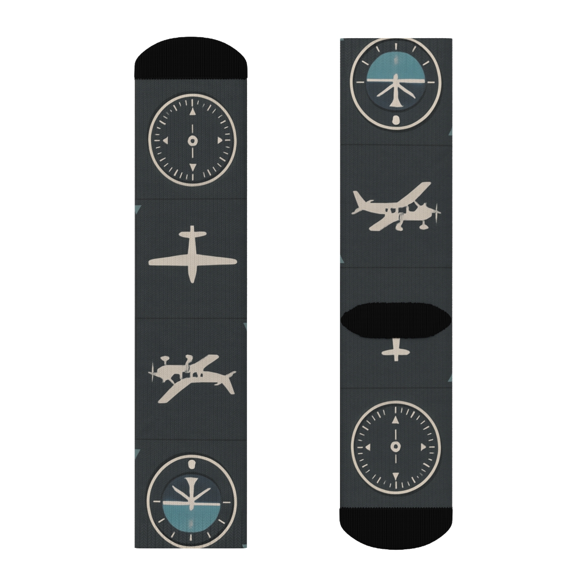Airplane Collage Instrument Dial Grid stylish athletic crew socks