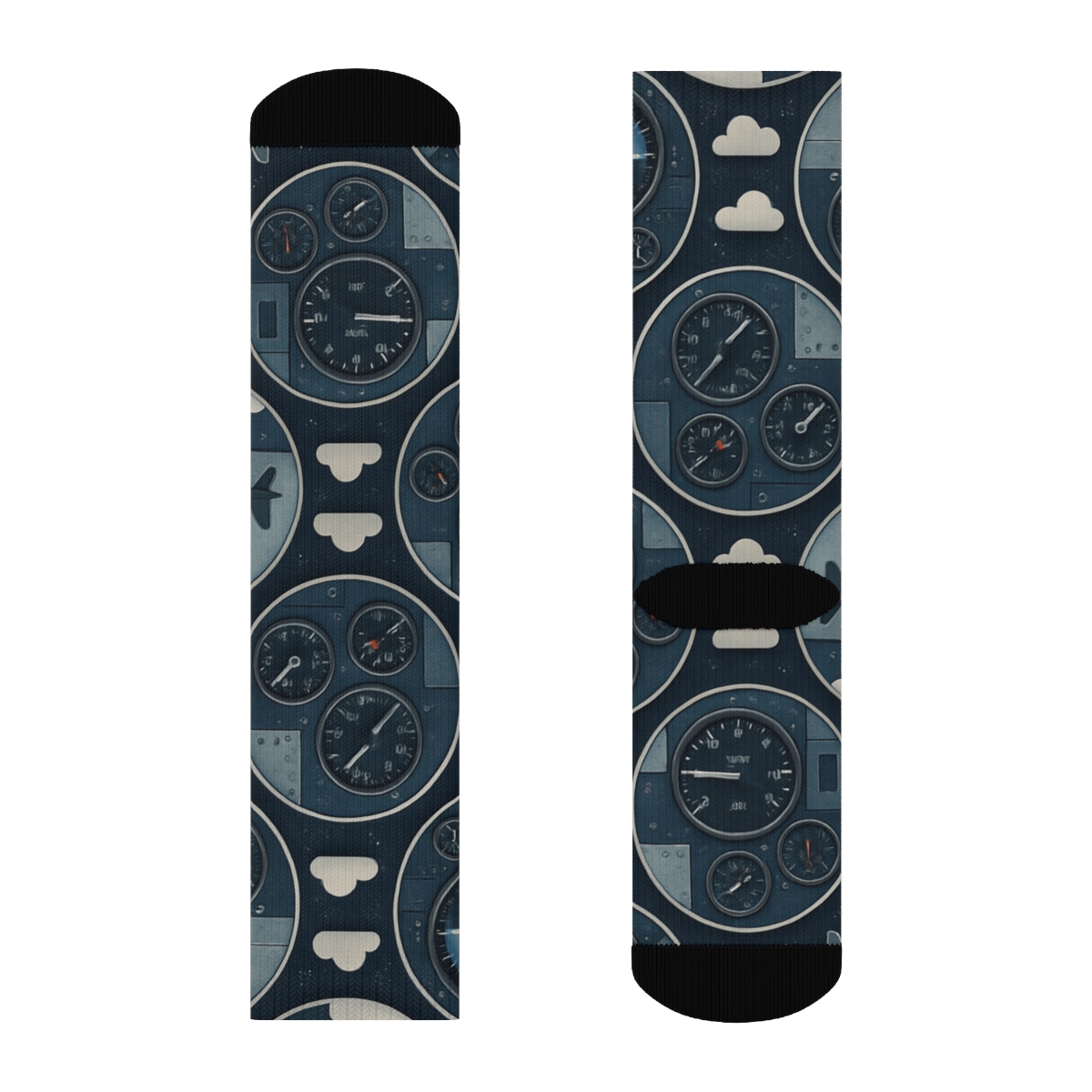 Airplane Collage Medallions In Radial Repeat premium sports crew socks
