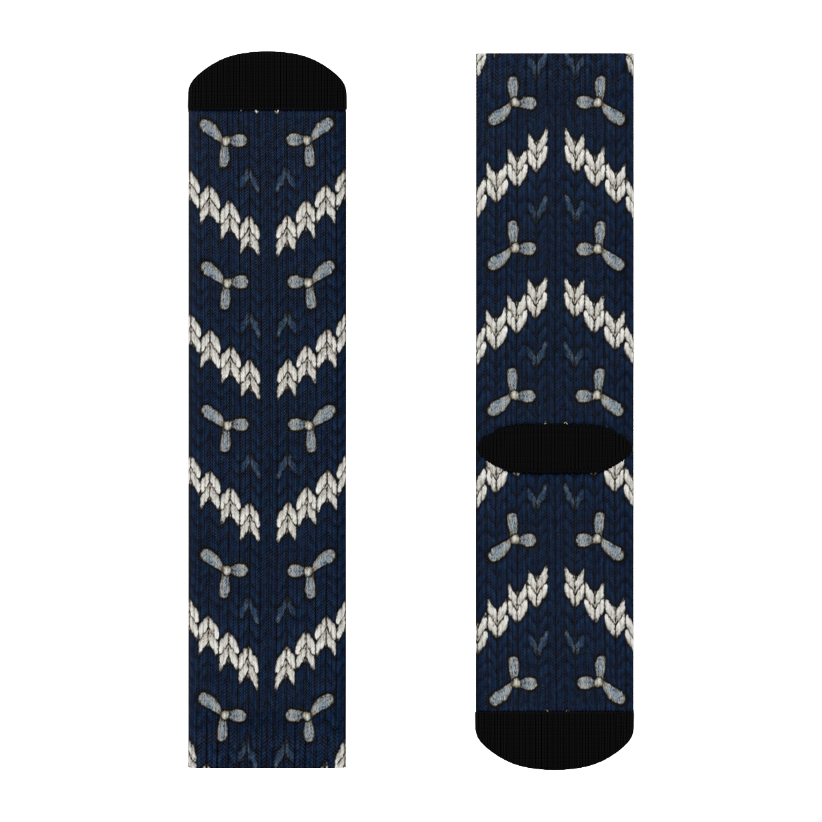 Airplane Propeller Chevron Knit personalized crew socks