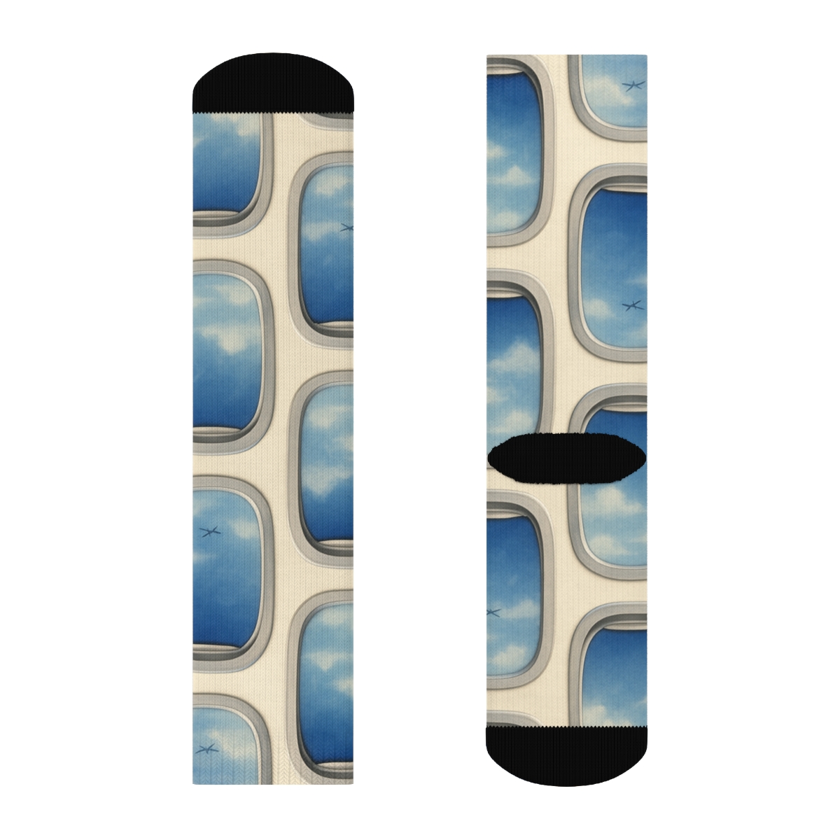 Airplane Window Porthole Tessellation Study soft everyday crew socks