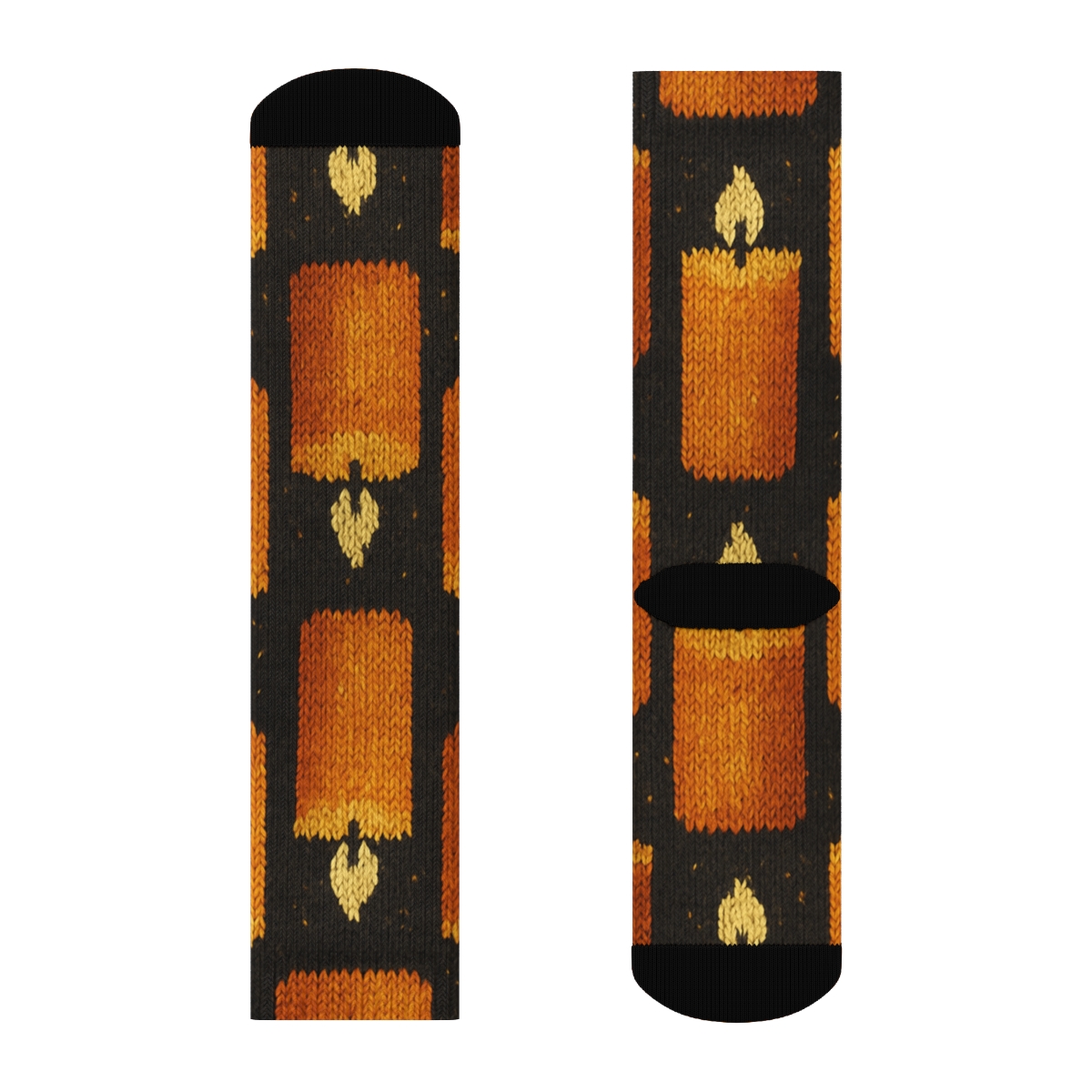 Amber Glow Candle Grid personalized crew socks