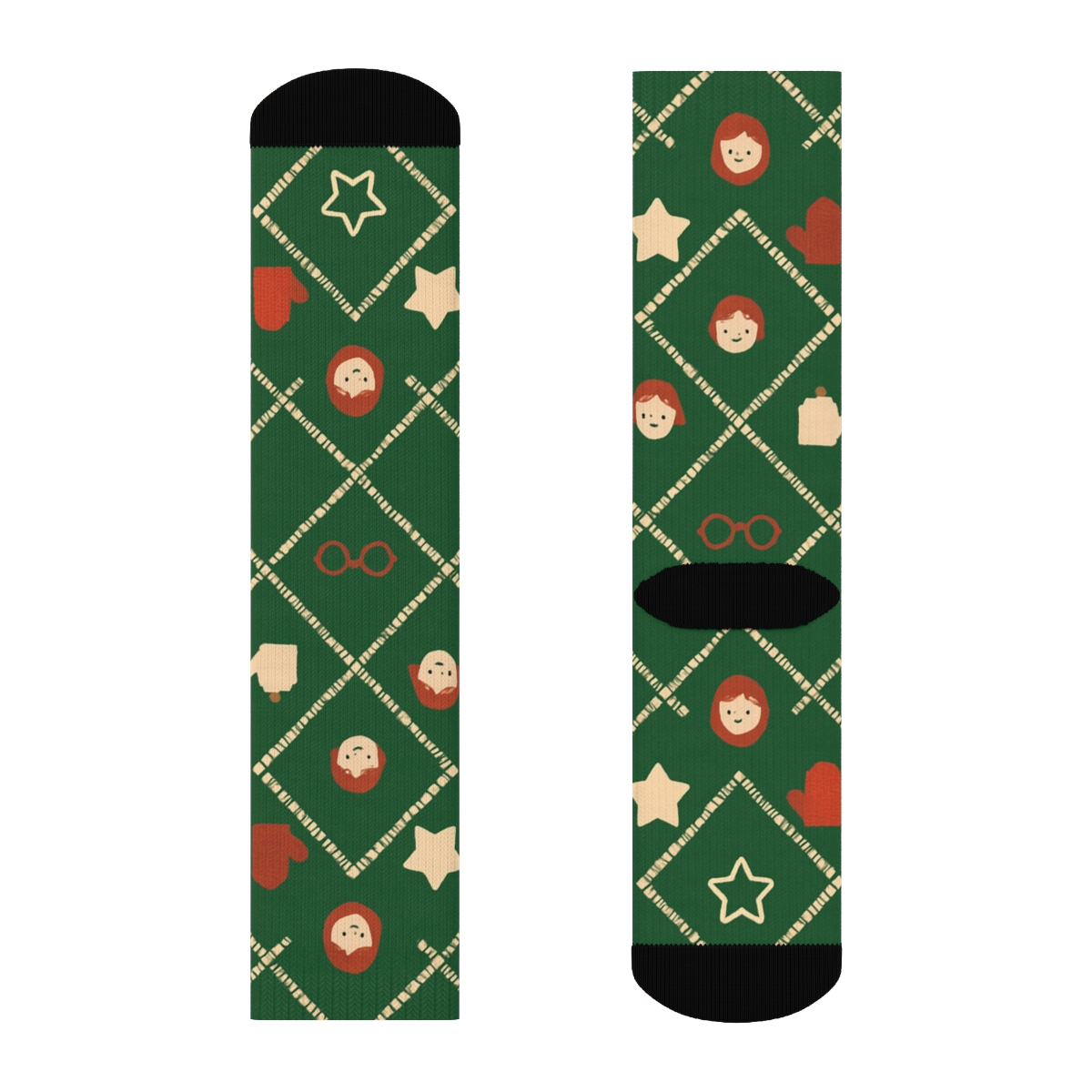 Apron Lattice With Mrs Claus Kitchen Trinkets soft everyday crew socks