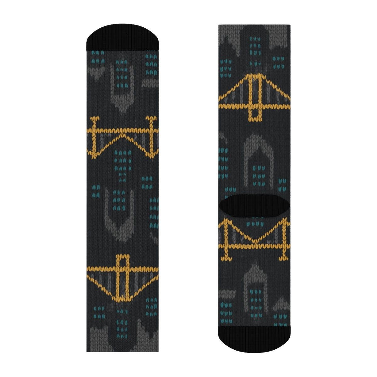 Architect Knitted Skyline Chevron personalized crew socks
