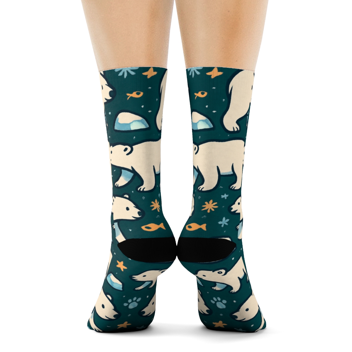 Arctic Constellation Polar Bear-Pattern Tapestry personalized crew socks
