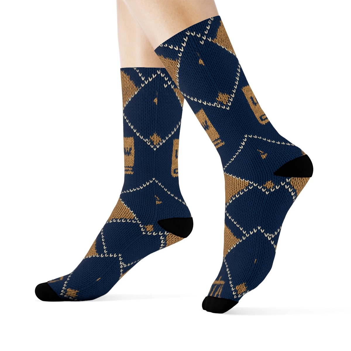 Argyle Briefcase Knit With Lawyer Motifs unique graphic crew socks
