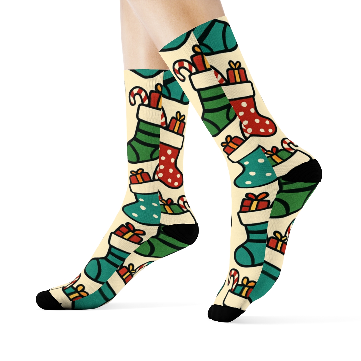Holiday Stockings Chevron Dance unique graphic crew socks