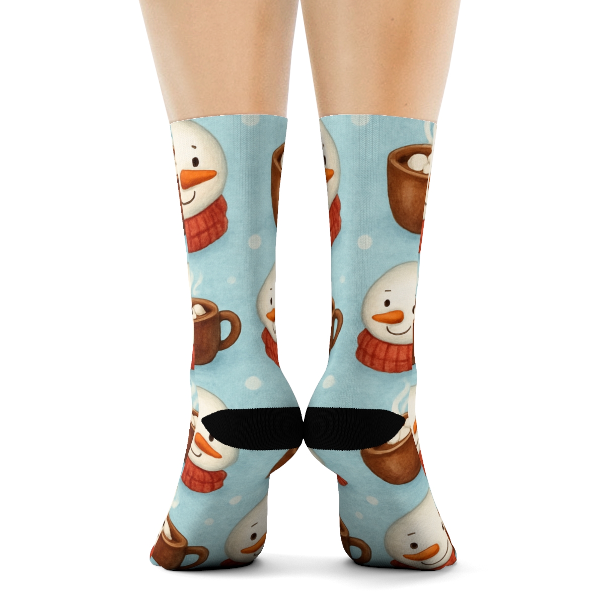 Snowman Cocoa Dots For Holiday Cheer personalized crew socks
