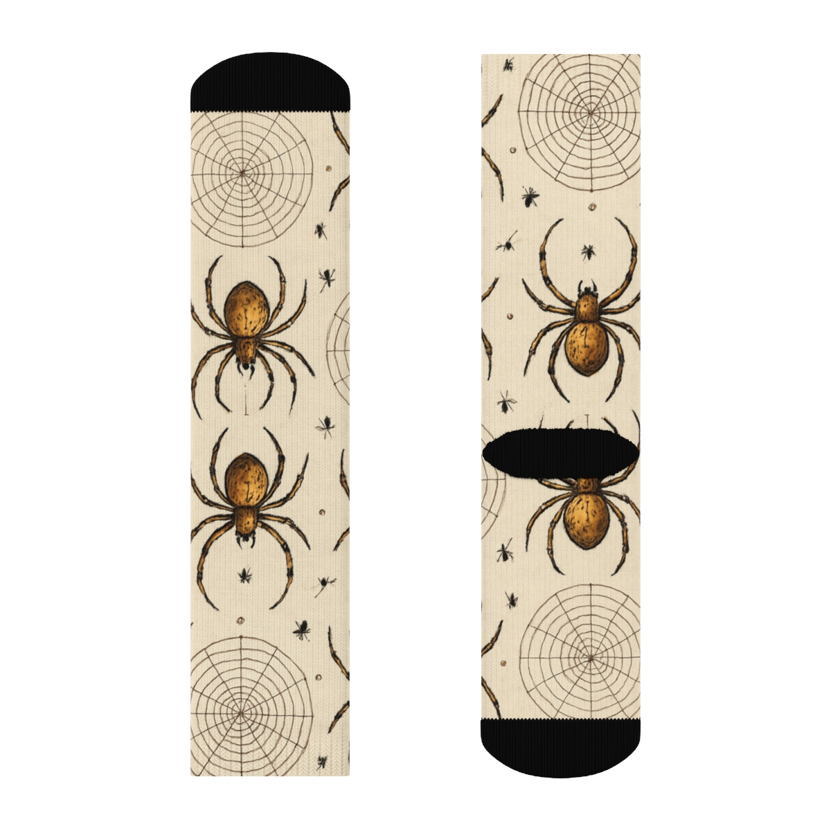 Vintage Web Study With Spider Medallions custom crew socks