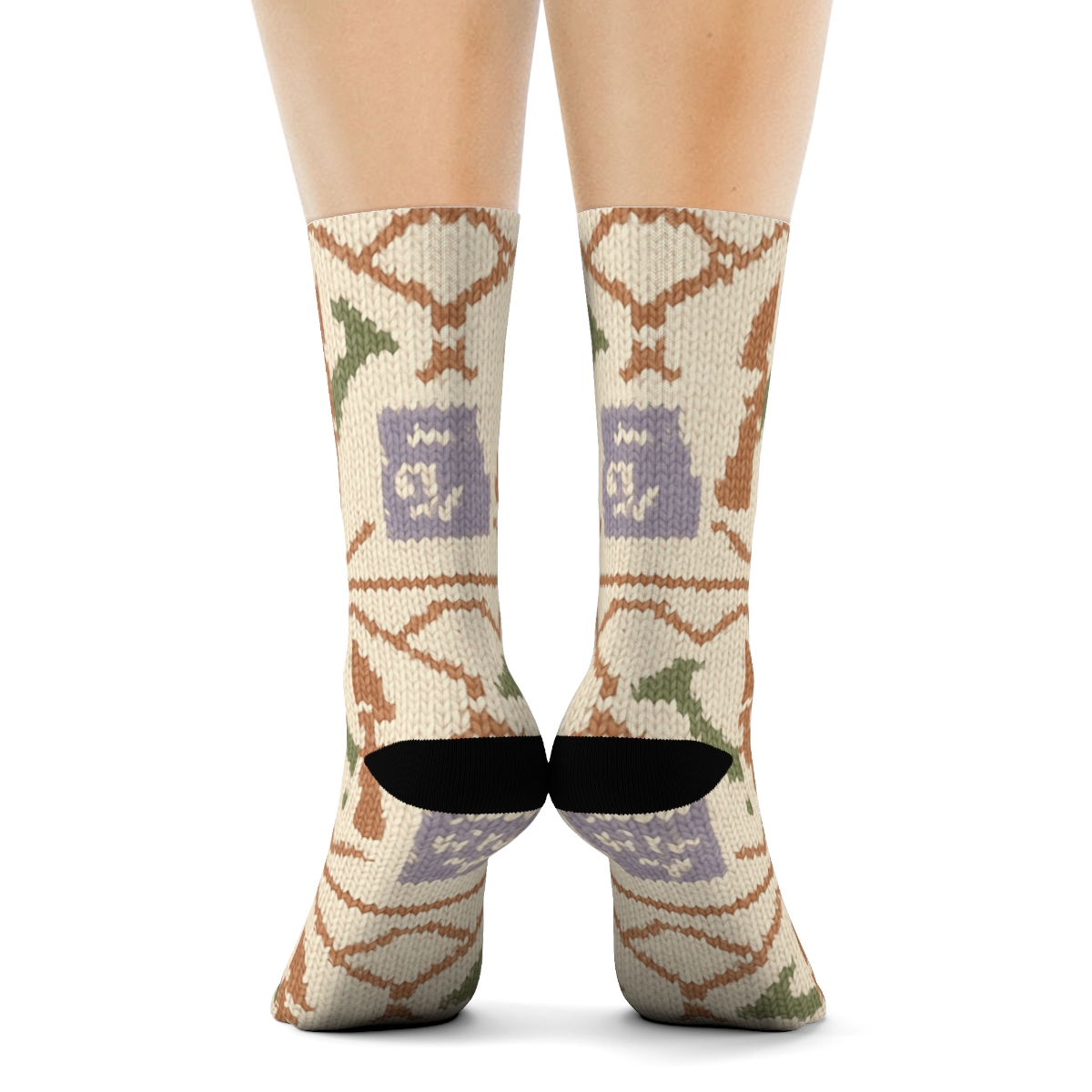 Trellis Tile Gardener Pattern Bands stylish athletic crew socks