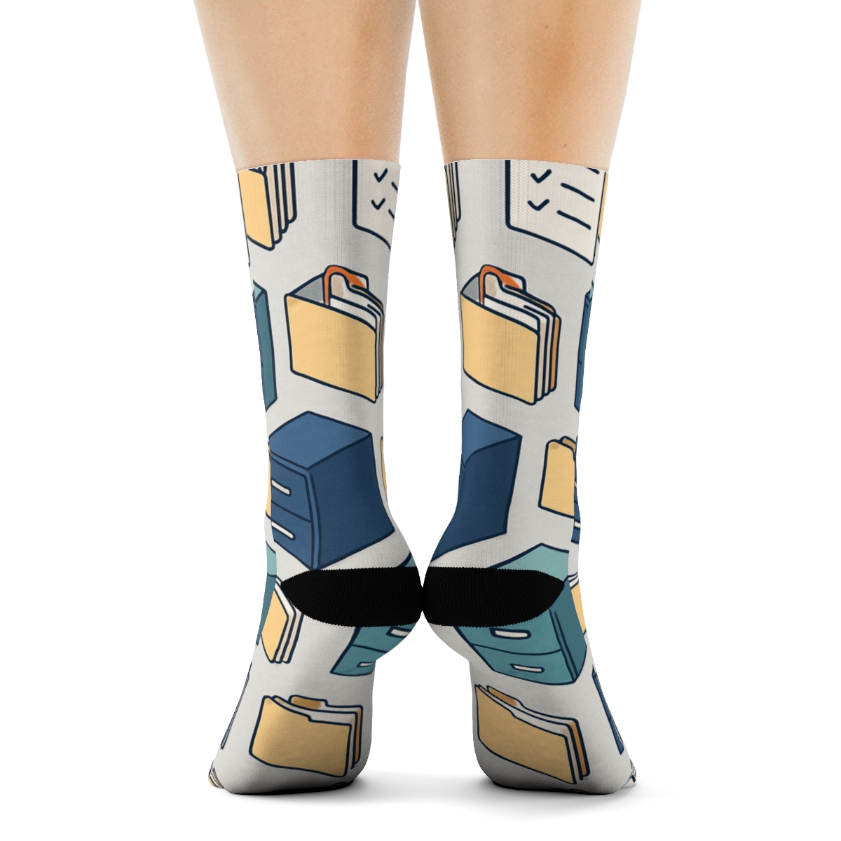 Filing Cabinet Tessellation For Office Manager designer printed crew socks