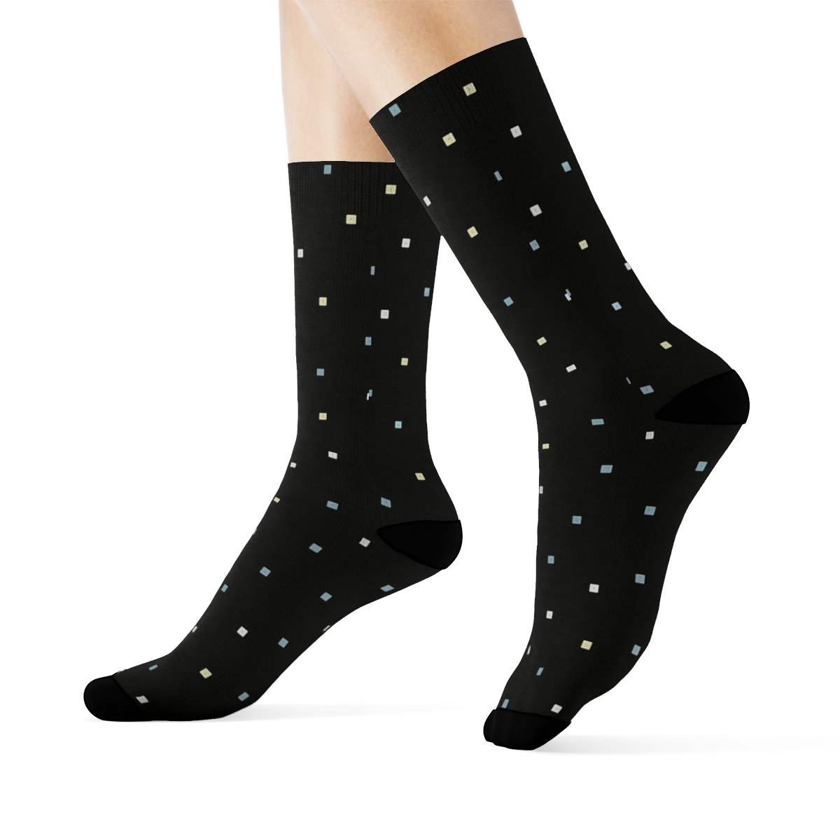 Deep Field Pixel Scatter premium sports crew socks