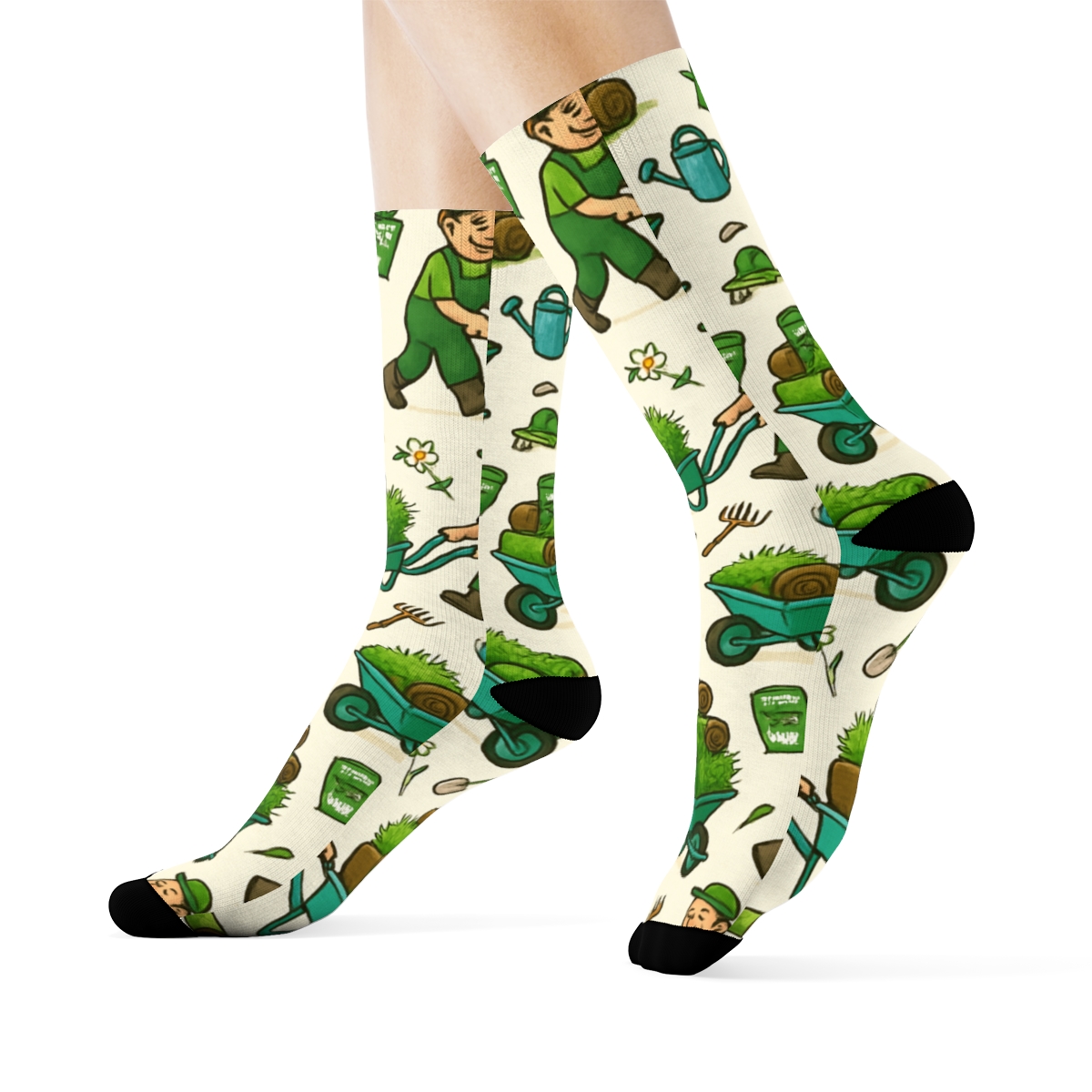 Wheelbarrow Parade, Groundskeeper Edition designer printed crew socks