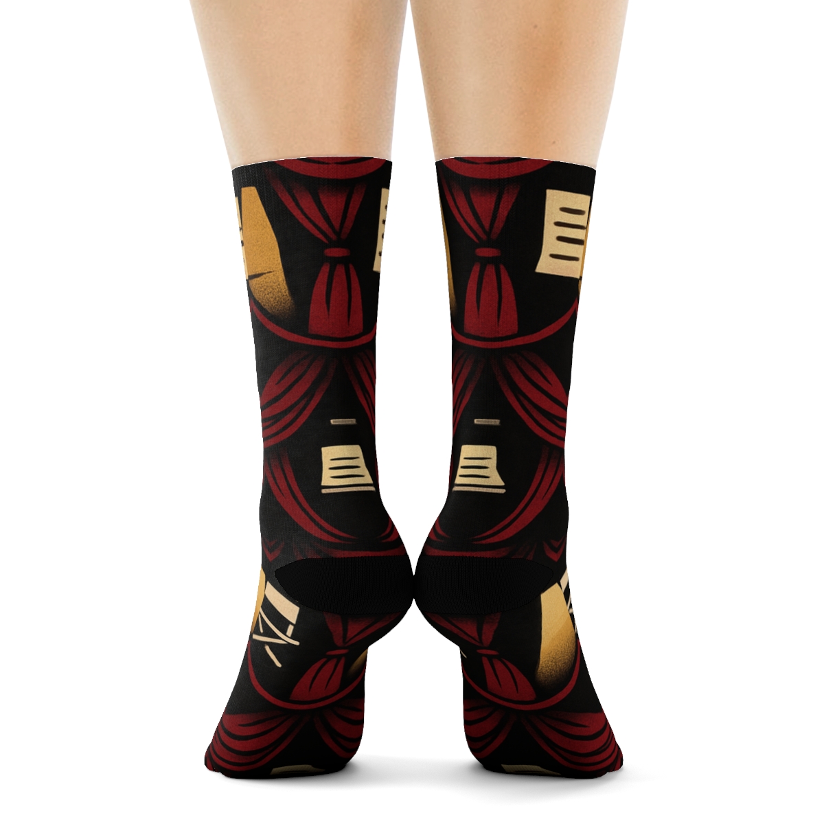 Curtain Lattice With Actor Spotlight Tiles trendy patterned crew socks