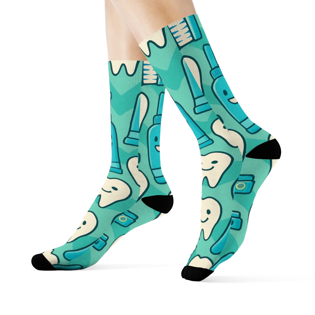 Dentist Toothbrush Chevron Parade custom crew socks