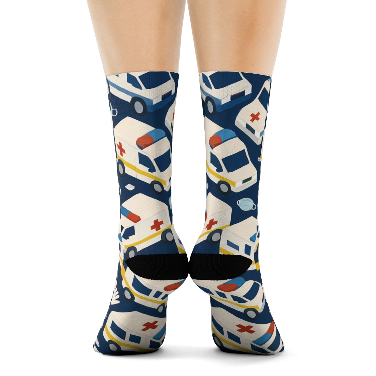 Night Shift Siren Tessellation Paramedic trendy patterned crew socks