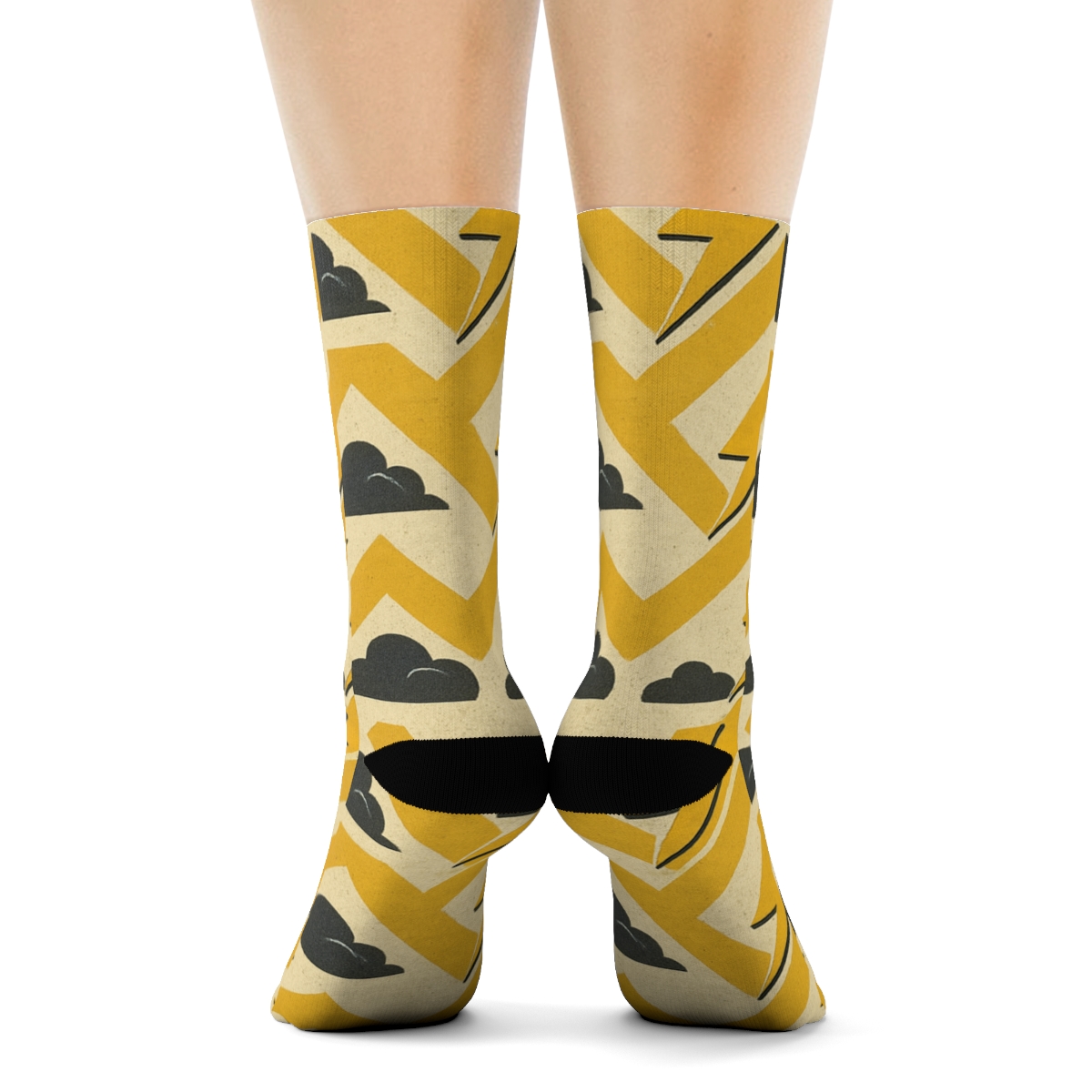 Vintage Voltage Chevron Bands On Warm Gray Paper personalized crew socks