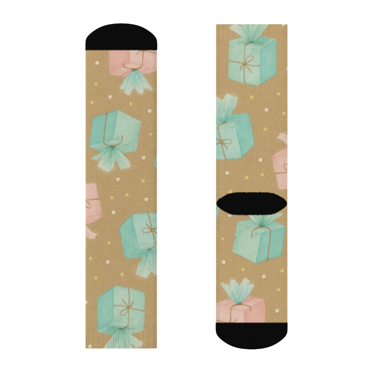 Kraft Ribbon Scatter Wrap Presents Edition unique graphic crew socks