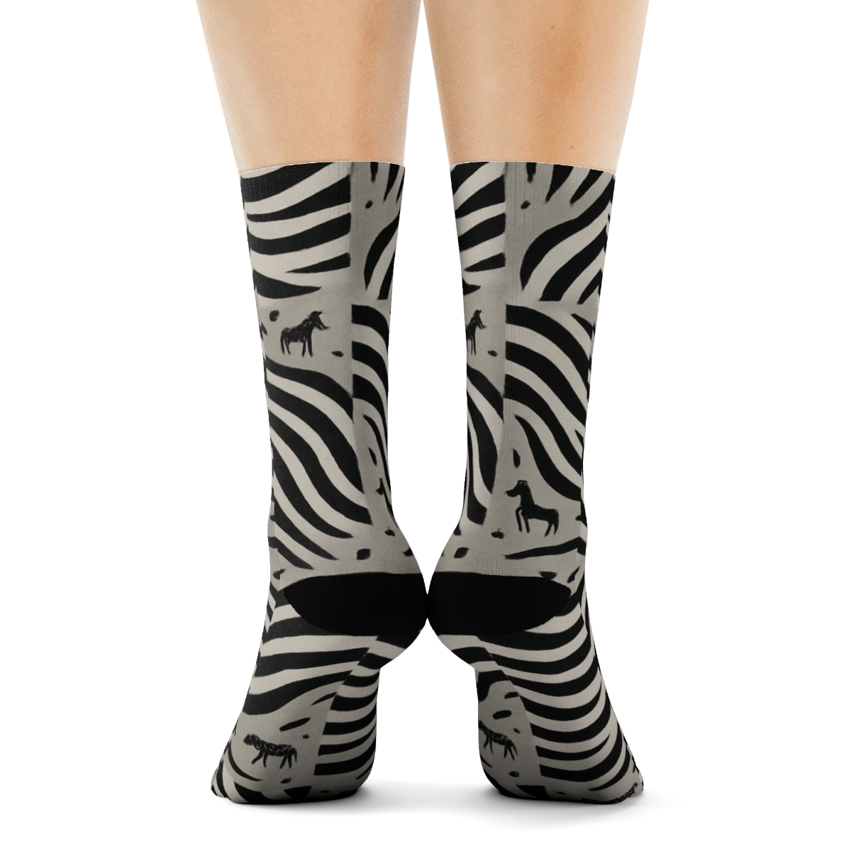 Organic Stripe Wave Grid designer printed crew socks