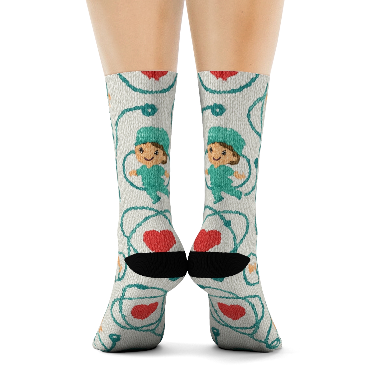 Nurse Stellar Shift Pattern trendy patterned crew socks