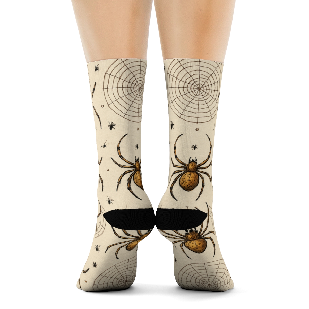 Vintage Web Study With Spider Medallions custom crew socks