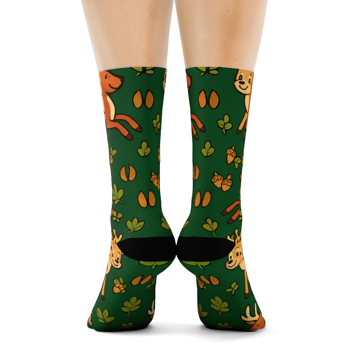 Forest Party Tiles Deer premium sports crew socks