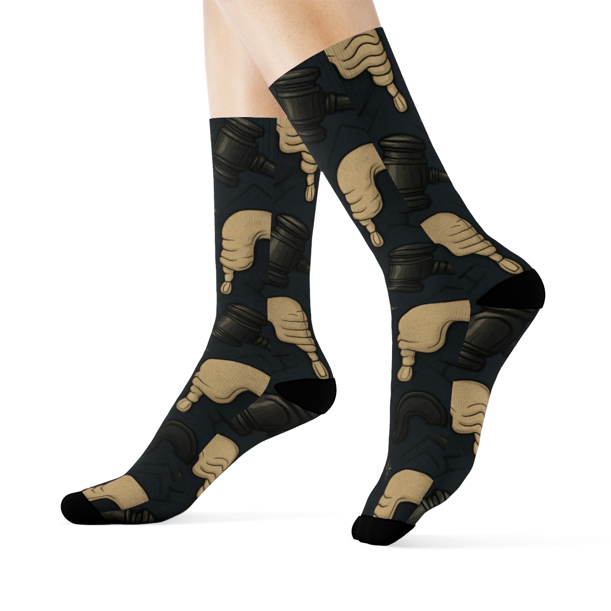 Gavel And Wig Chevron, Judge Grade personalized crew socks