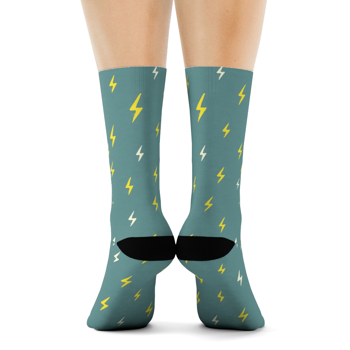 Scattered Micro Bolt Field trendy patterned crew socks