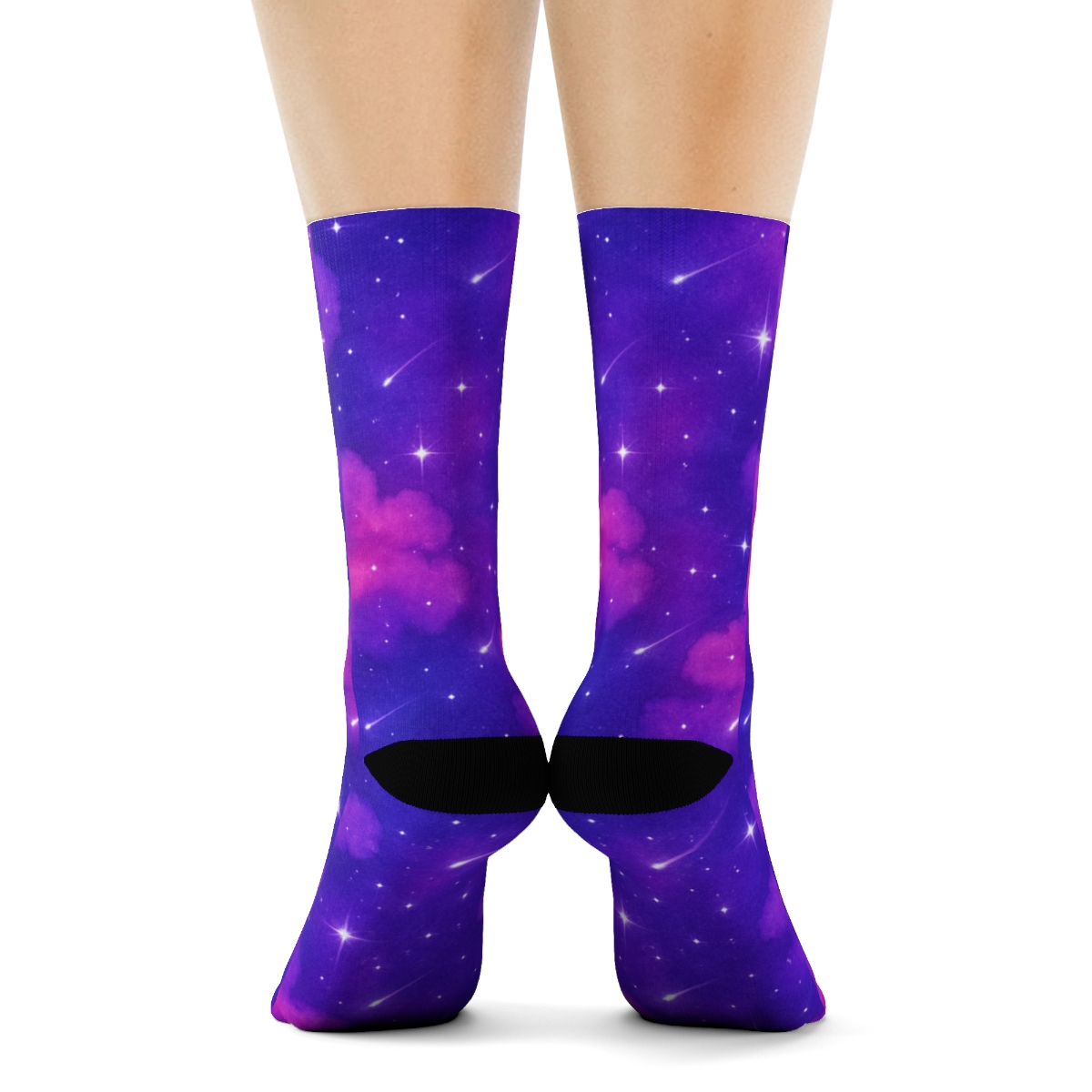 Neon Nebula Watercolor Drift trendy patterned crew socks