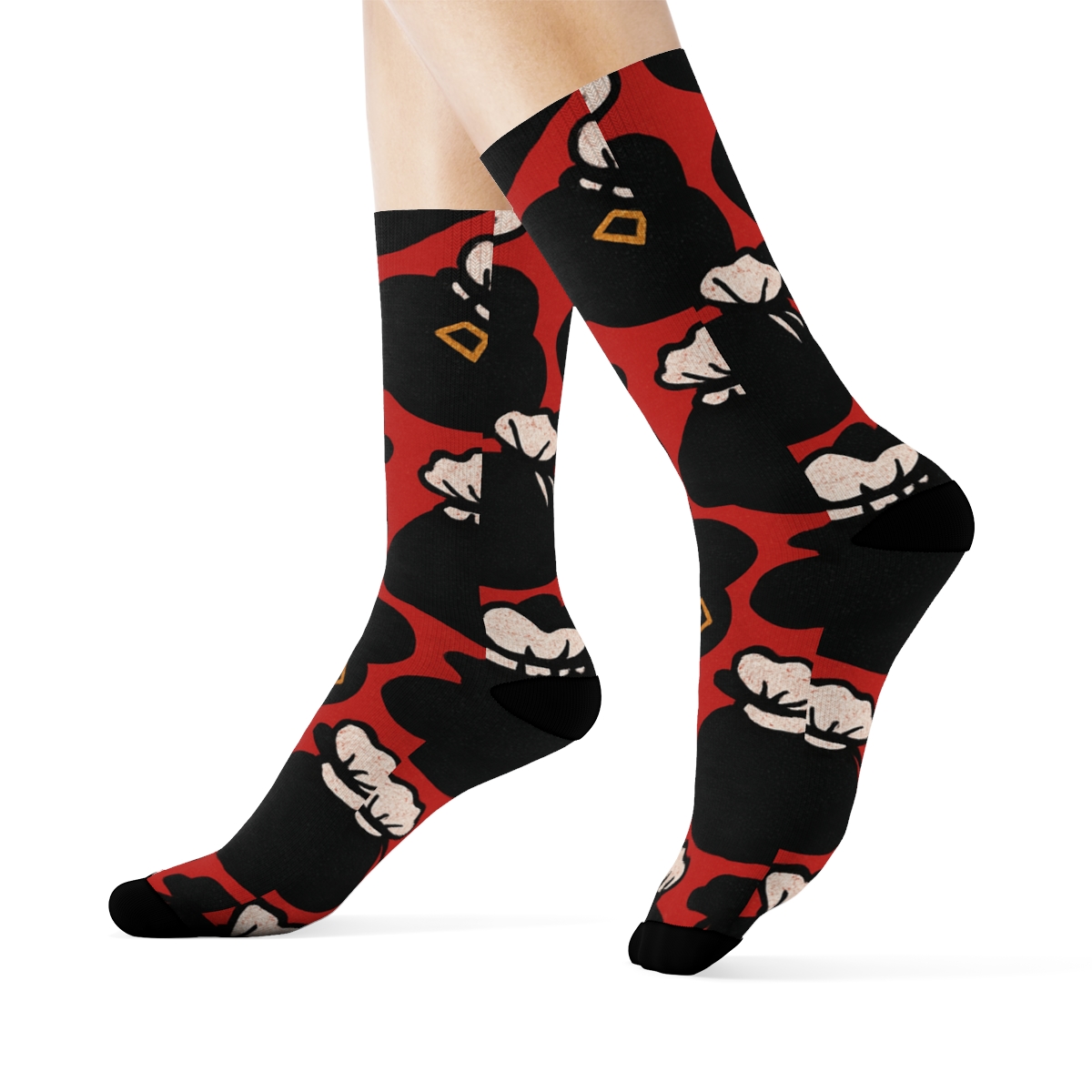 Sack Of Toys Santa Scatter premium sports crew socks