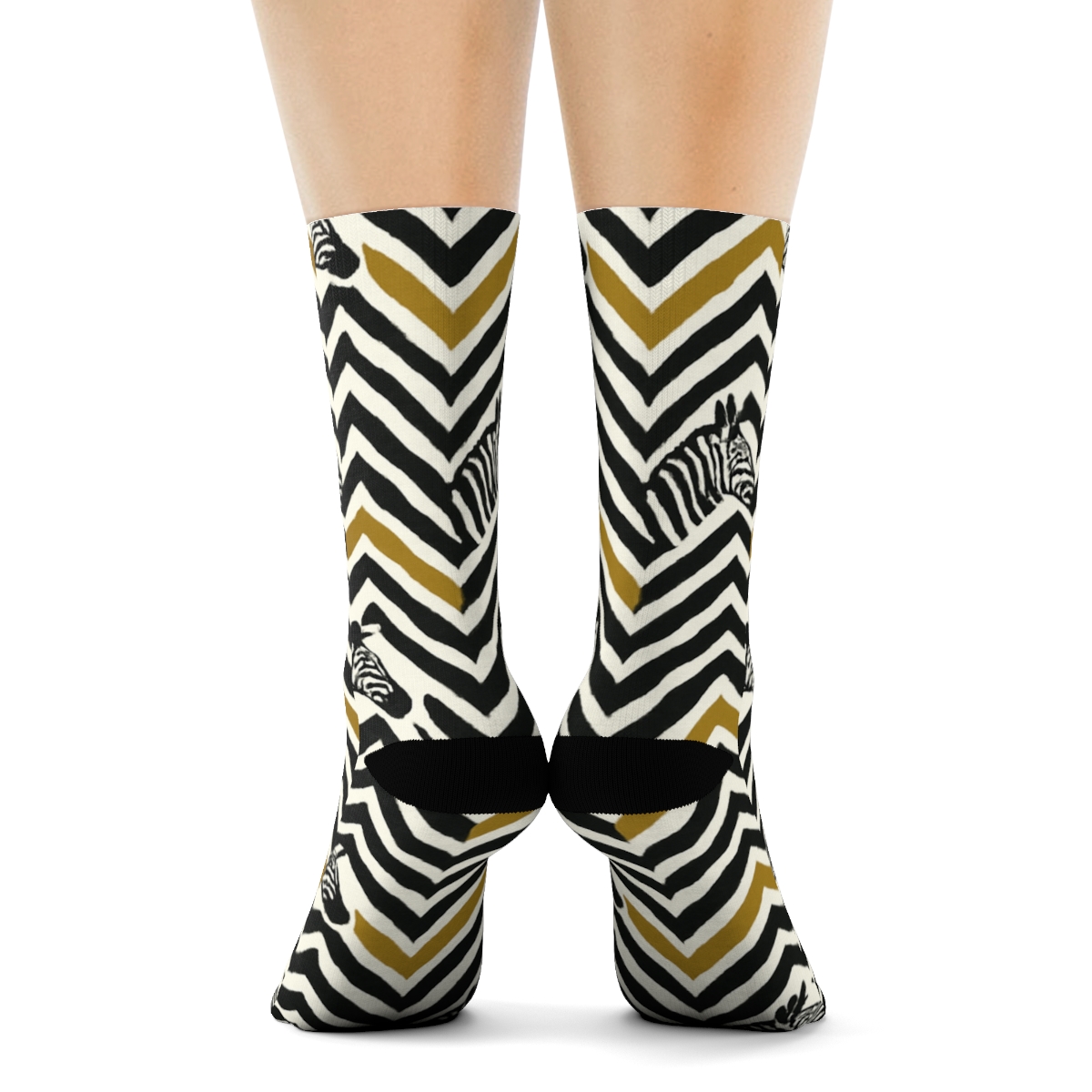 Mirrored Zebra Chevron Tessellation premium sports crew socks