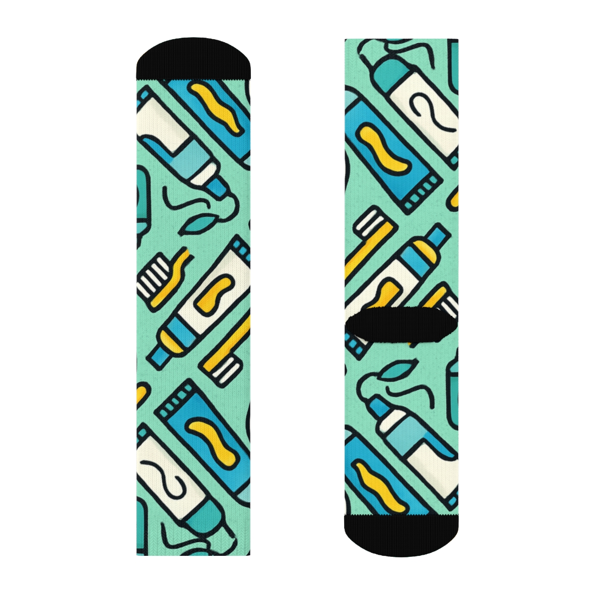 Dentist Toothbrush Chevron Parade designer printed crew socks