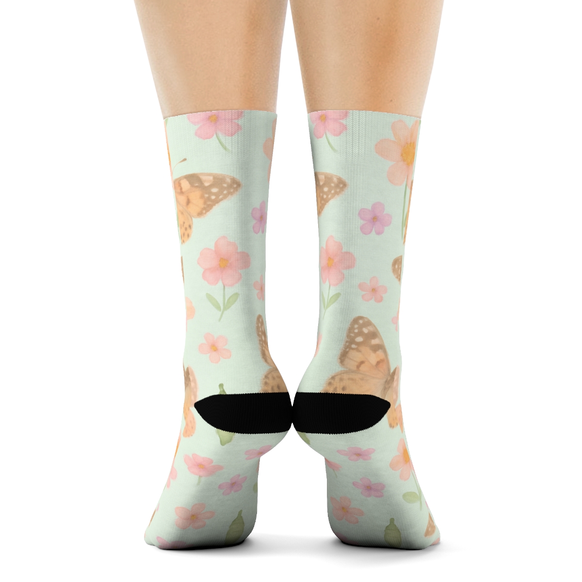 Pastel Garden Scatter comfortable cotton crew socks