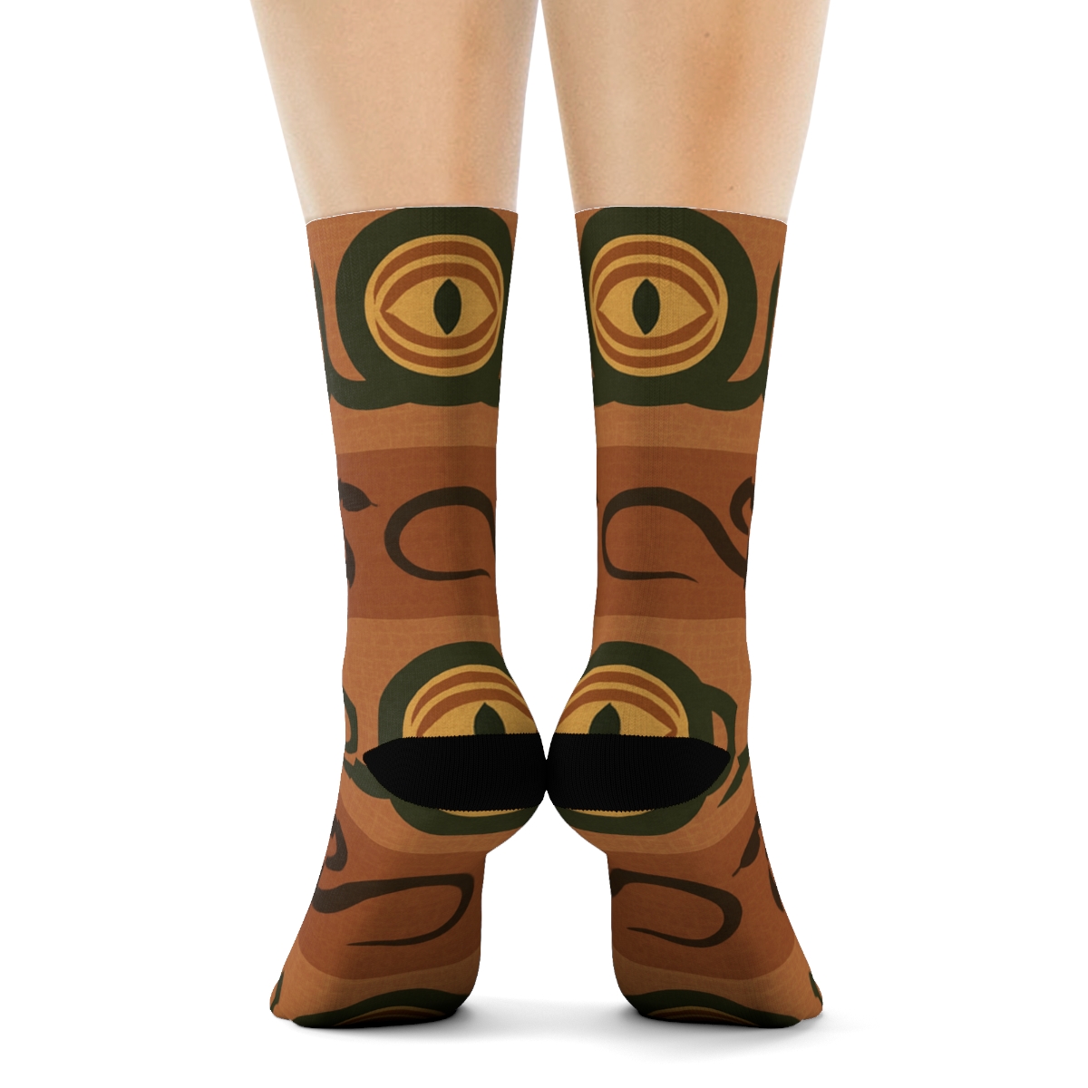 Golden Trail Bands With Snake Silhouette Orbits comfortable cotton crew socks