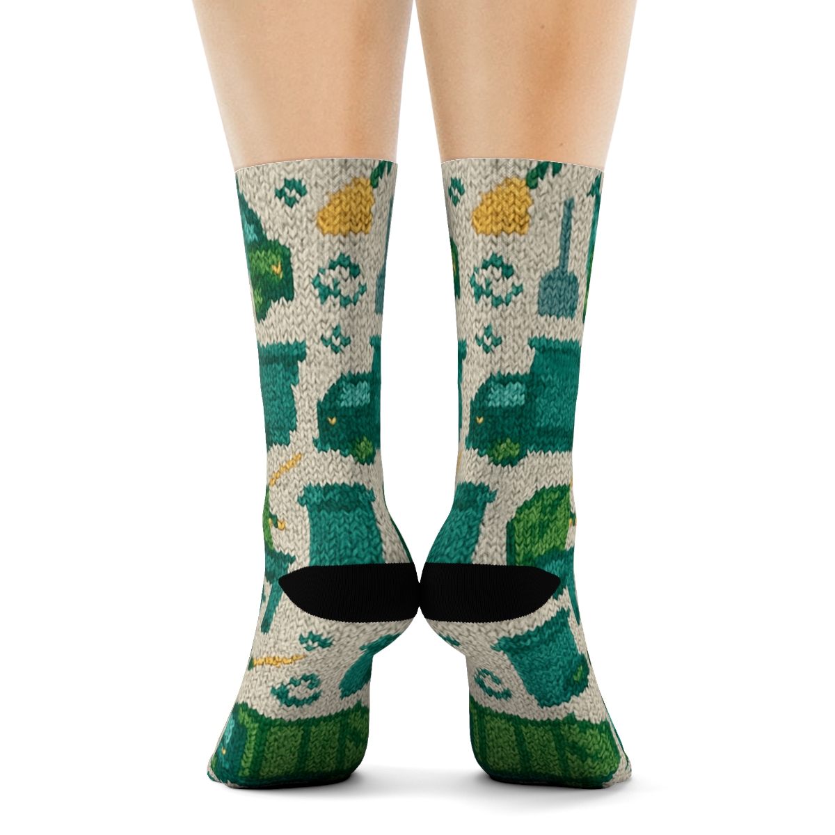 Knitted Pattern Illusion For A Garbage Collector Shift soft everyday crew socks