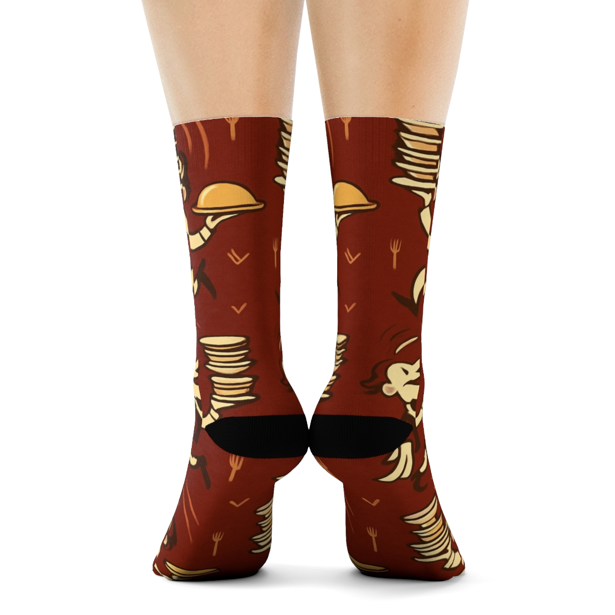 Waiter Juggling Plates Tessellation stylish athletic crew socks
