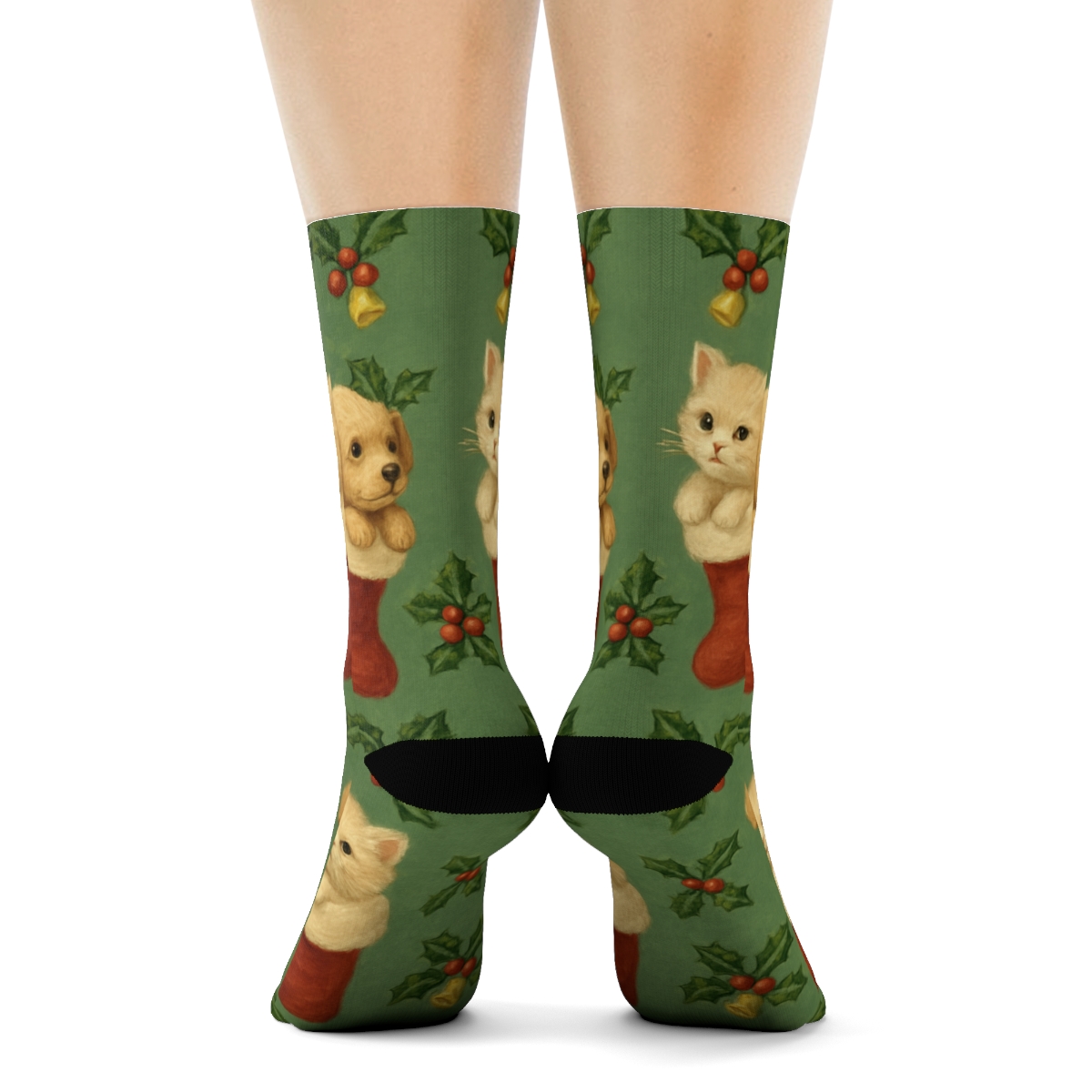 Holiday Pet Stocking Mirror Pair Pattern comfortable cotton crew socks