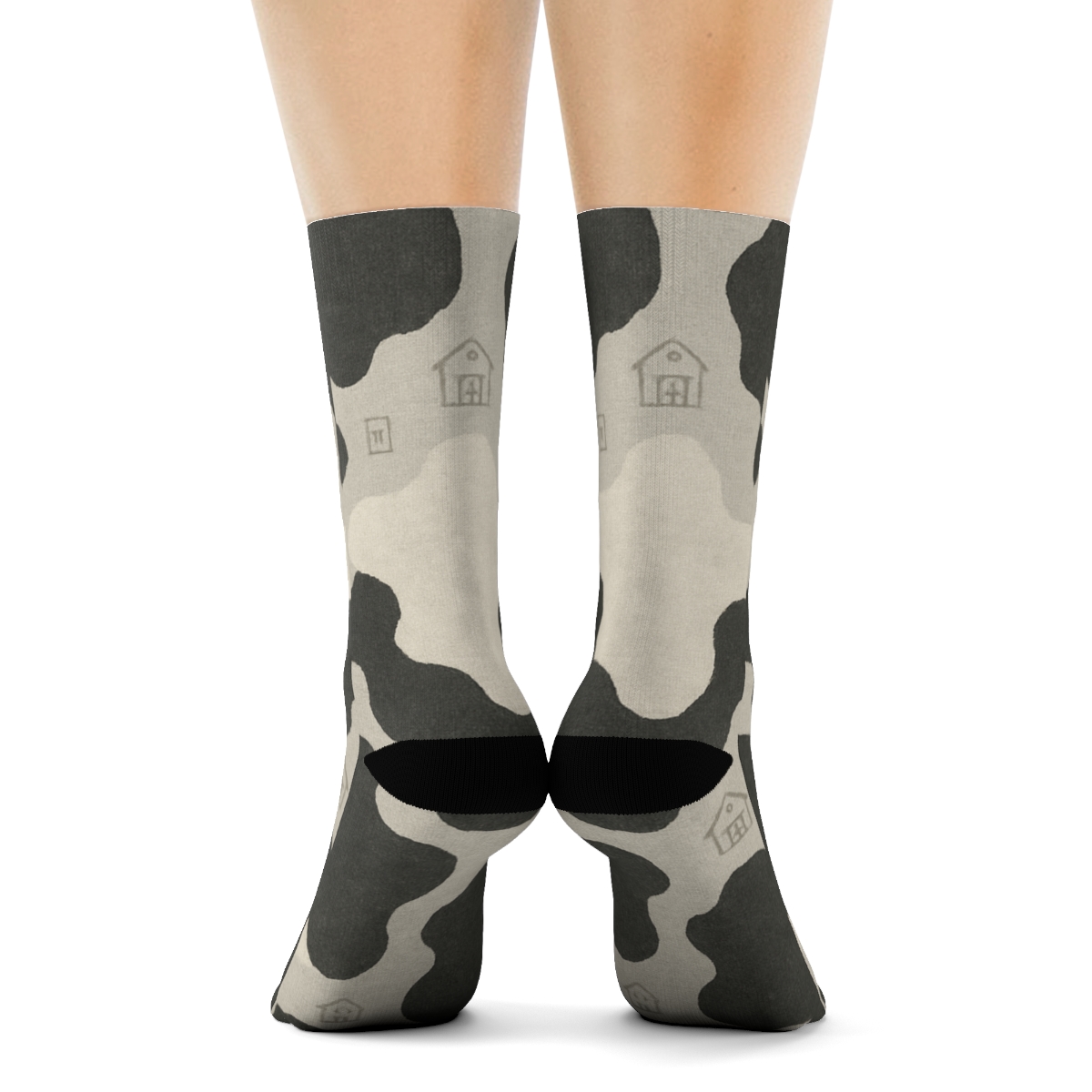 Large Irregular Blotch Panels With Barn Icon Grid premium sports crew socks