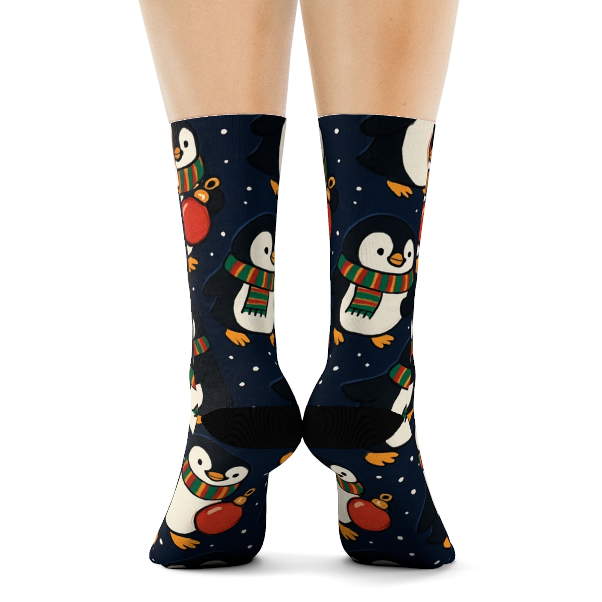 Penguin Ornament Scatter stylish athletic crew socks