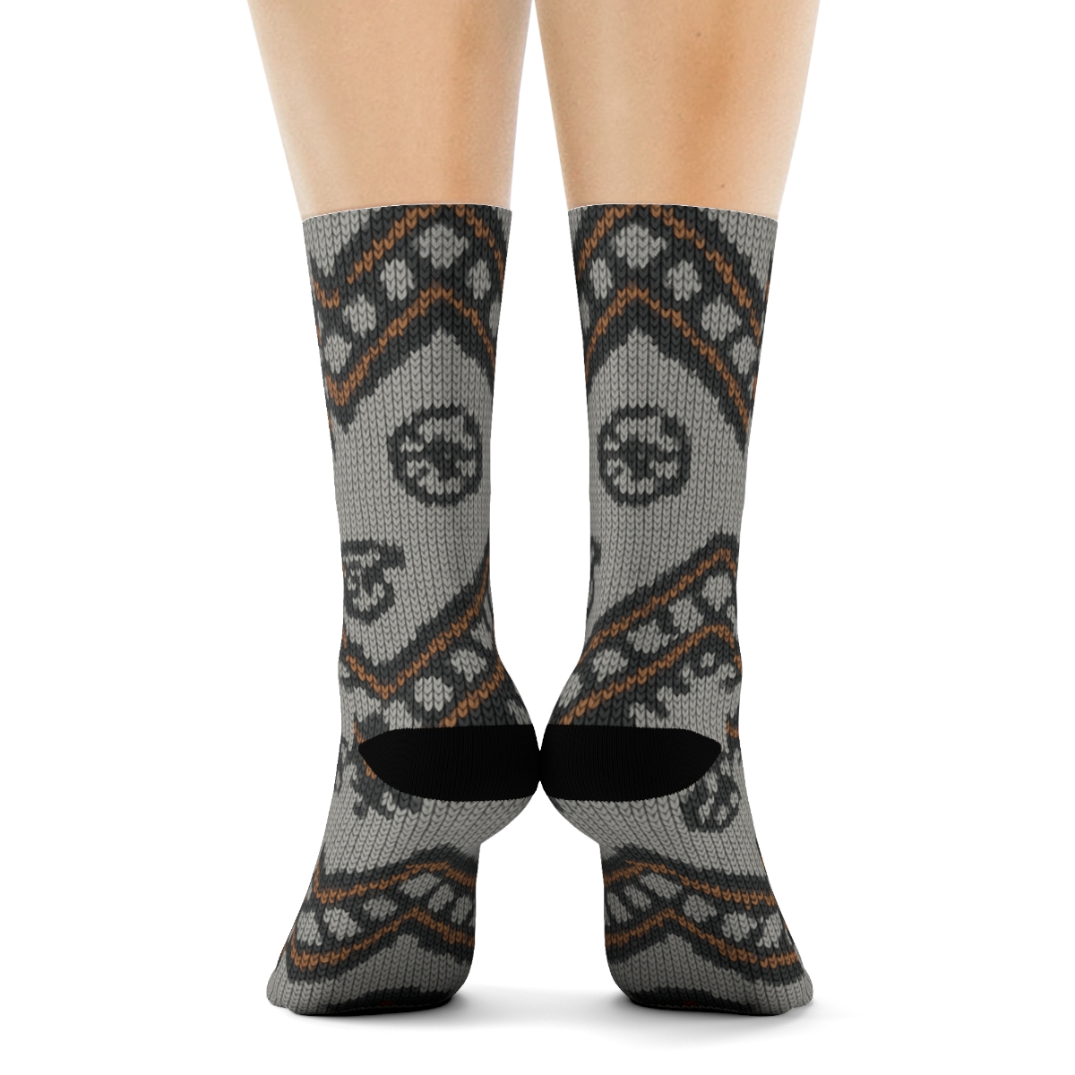 Train Conductor Chevron Track Knit Illusion custom crew socks