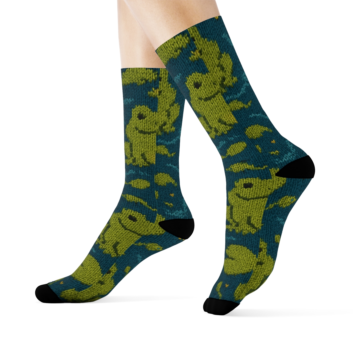 Knitted Frog Pond Tiling personalized crew socksKnitted Frog Pond Tiling Crew Socks - Image 3