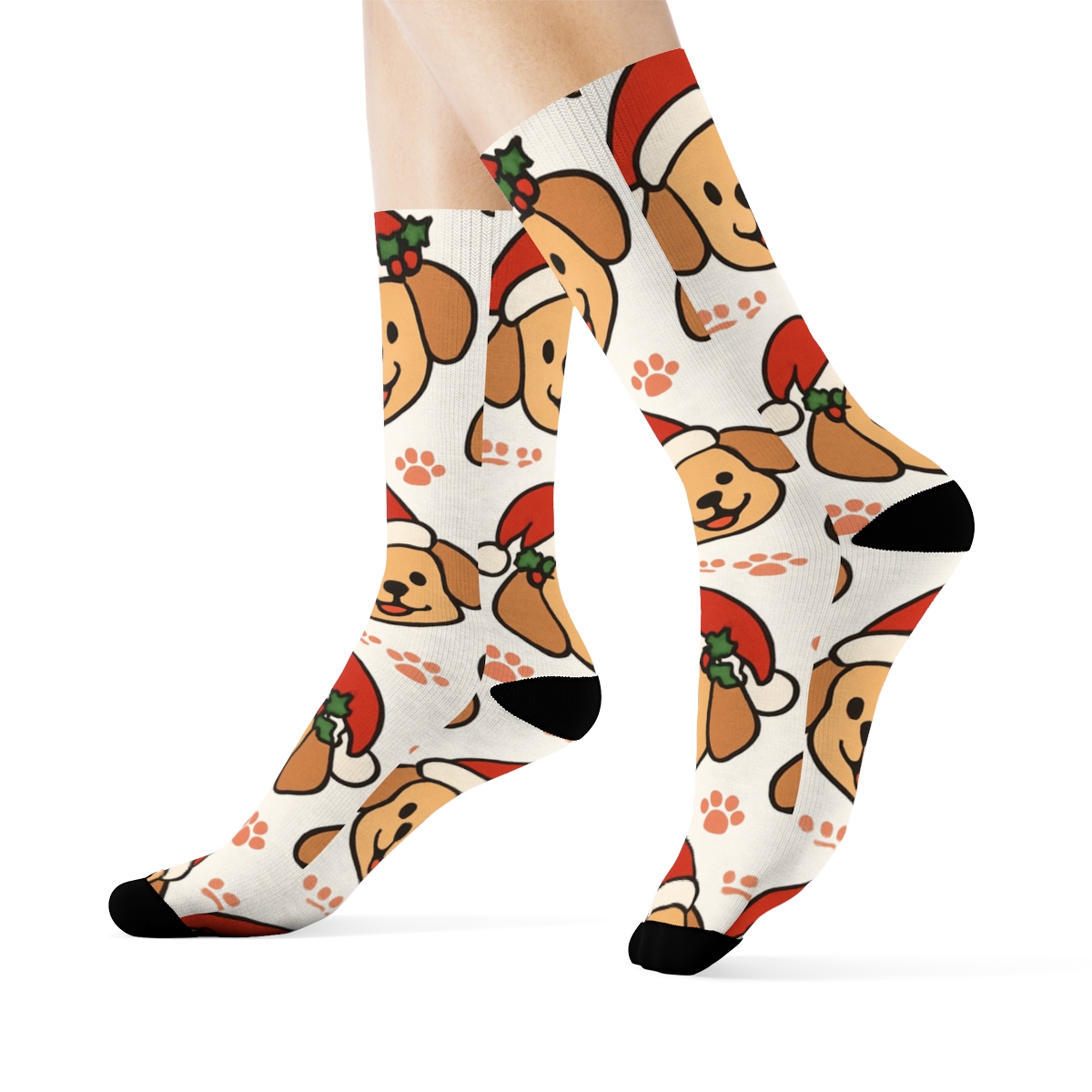 Santa Paws Scatter unique graphic crew socks