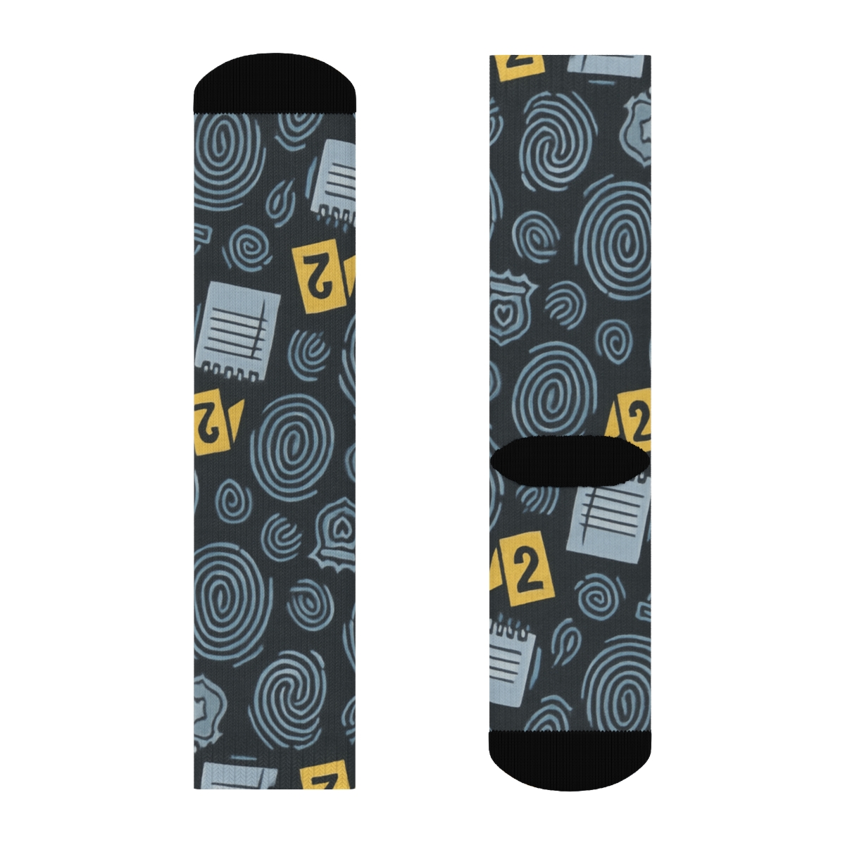 Fingerprint Labyrinth In Police Detective Style personalized crew socks