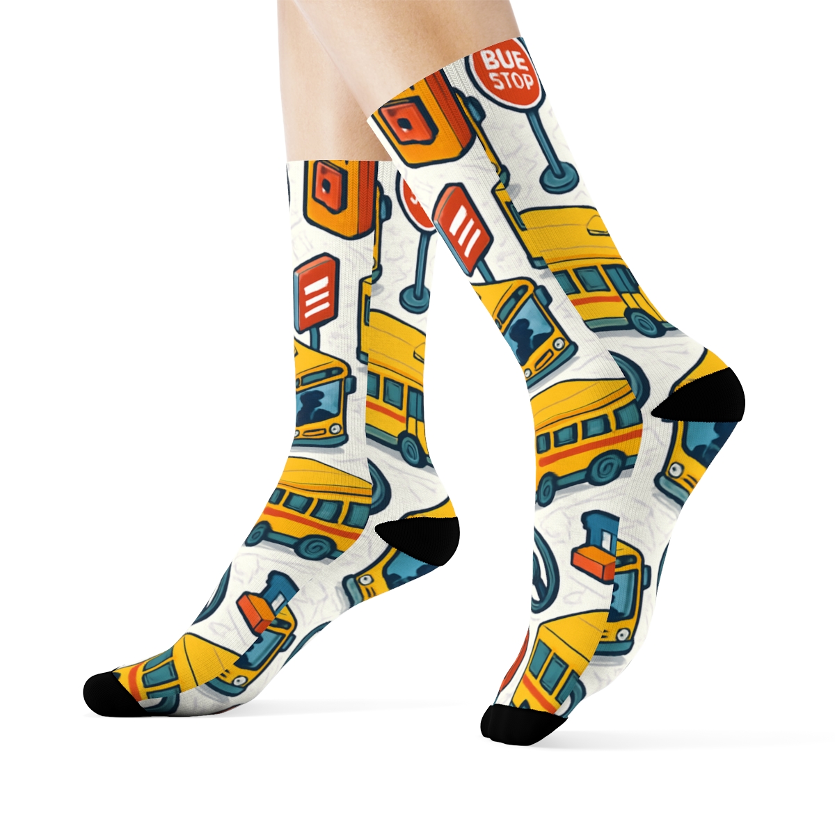 Metro Tile Parade With Bus Driver Icons stylish athletic crew socks