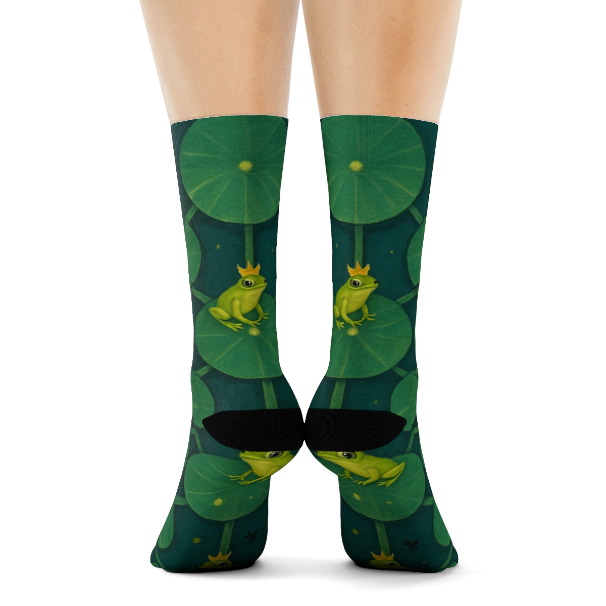 Lily Pad Lattice With Rain Kiss comfortable cotton crew socks