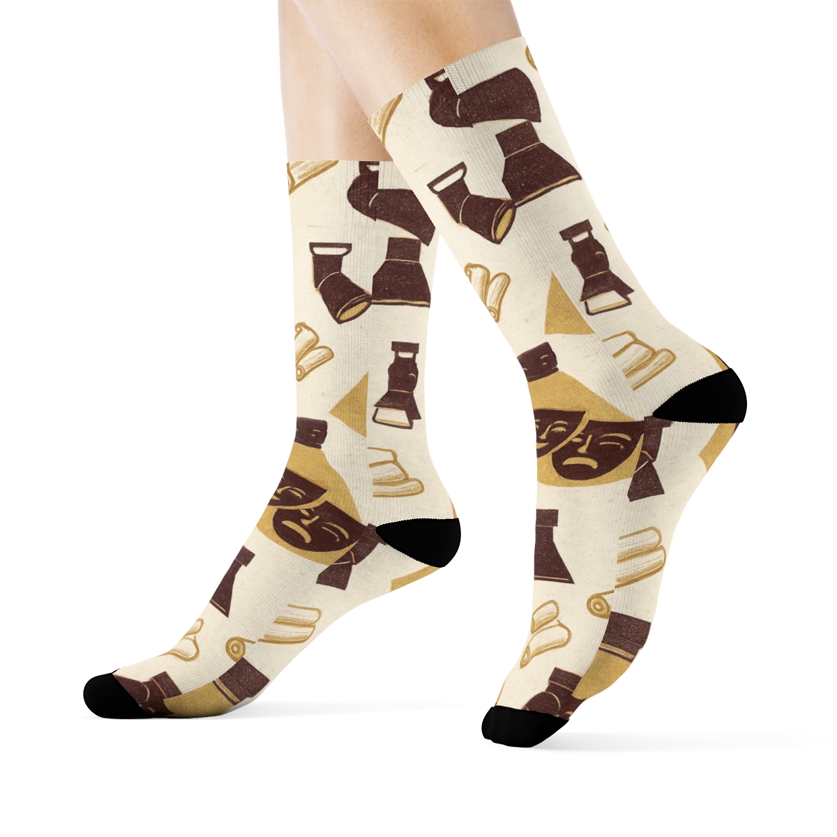 Vintage Poster Actor Spotlight Tessellation personalized crew socks