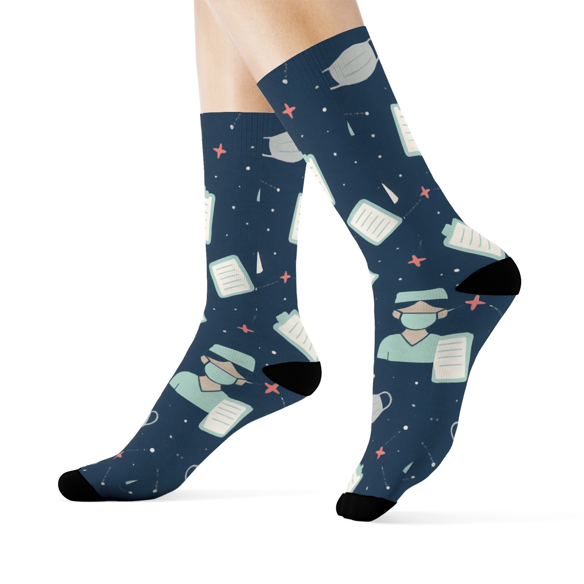 Nurse Night Shift Constellation Pattern personalized crew socks