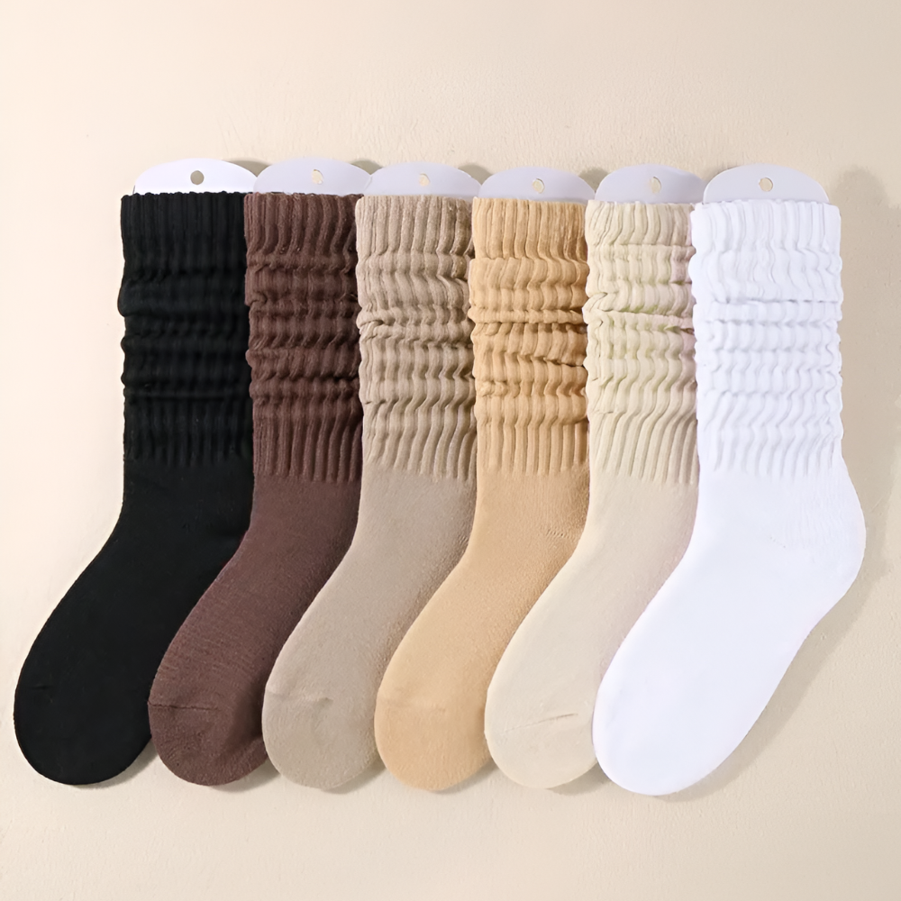 Solid Slouch Crew Mid Calf Comfort Socks Multi Pack For Women