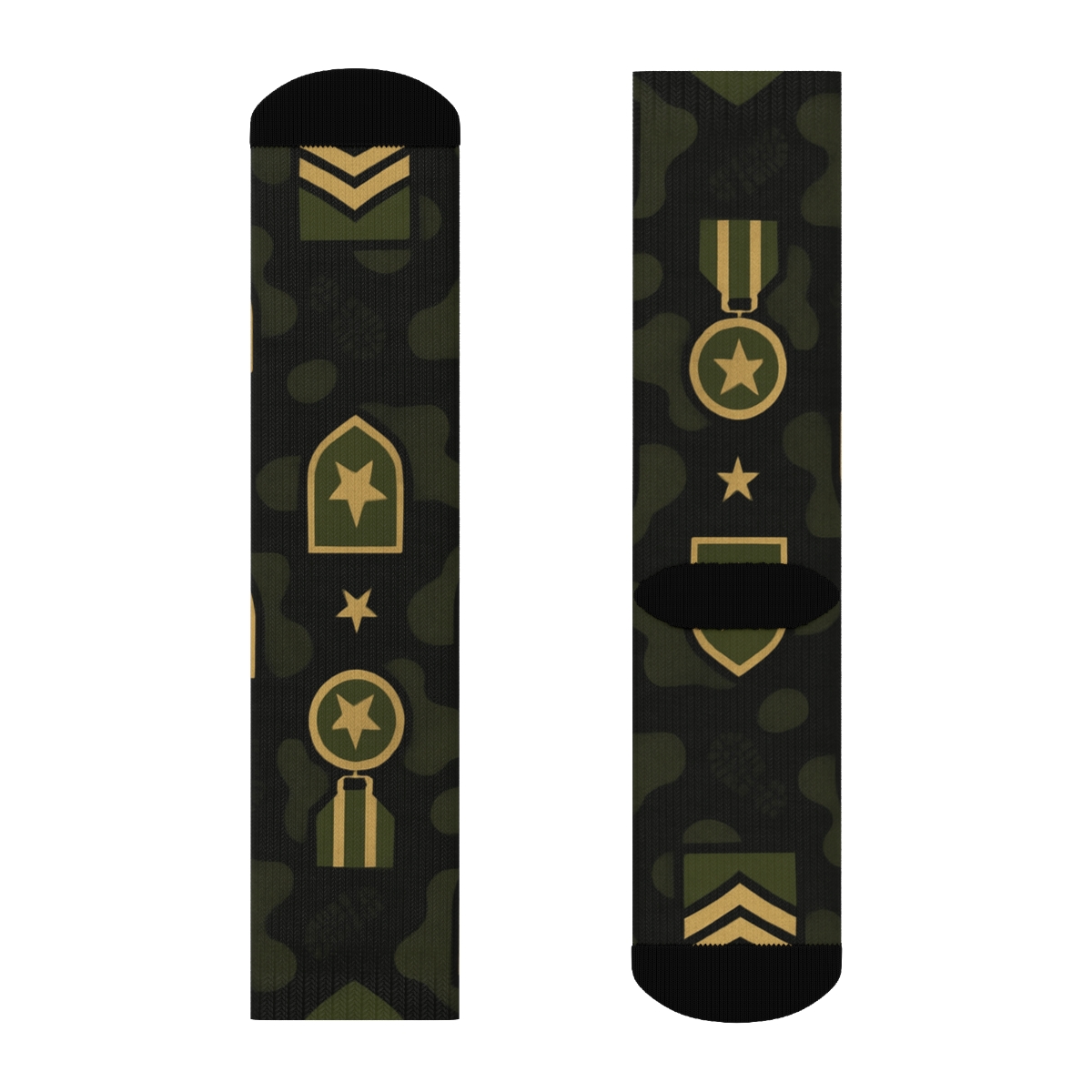Camouflage Lattice With Soldier Insignia Rhythm custom crew socks